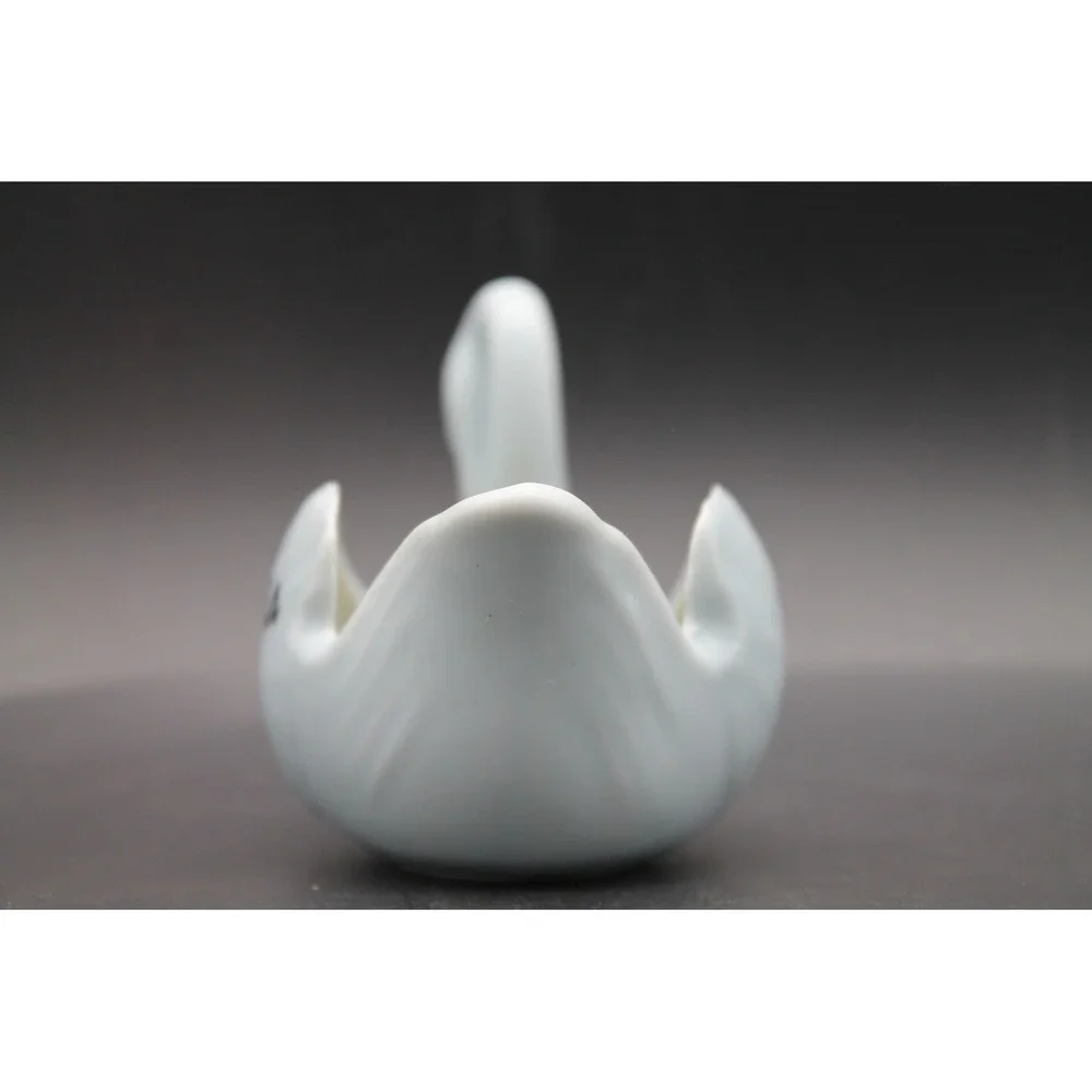 Vintage California Swan Candle Holder Light Blue Porcelain Made in Japan 4